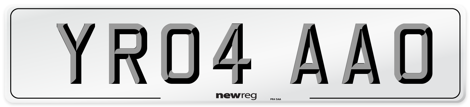 YR04 AAO Number Plate from New Reg